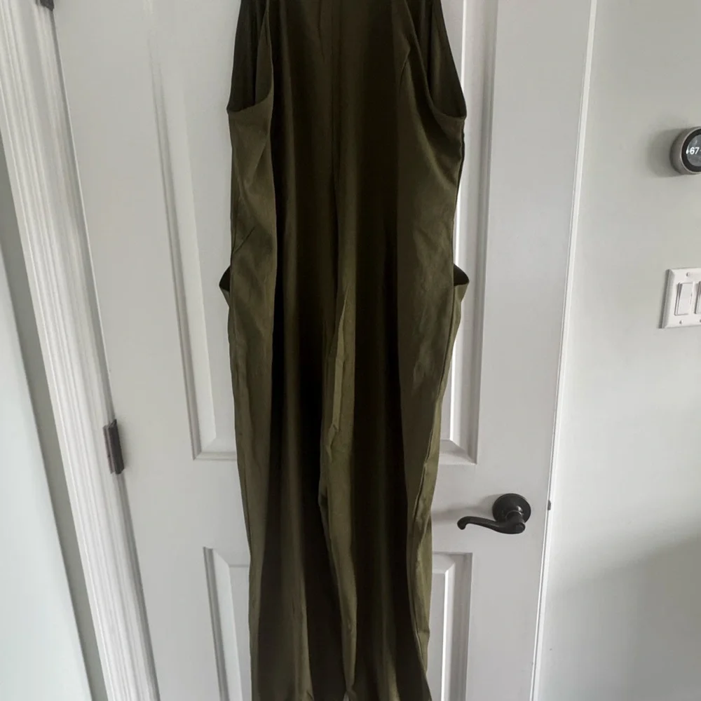 NWT Overalls Jumpsuits Loose Sleeveless Adjustable Spaghetti Strap Wide Leg Long - Picture 4 of 7
